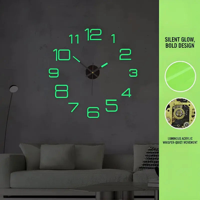 horloge murale moderne noir doré numéros blancs 40cm 50cm opaque sans cadre
