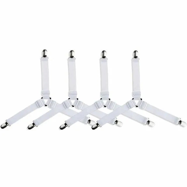 sangles lit clips métalliques blanc noir moderne fixations drap couette anti dérapage
