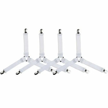 sangles lit clips métalliques blanc noir moderne fixations drap couette anti dérapage