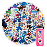 autocollant mural 3d sonic hérisson amis stickers deco chambre enfant pvc bleu