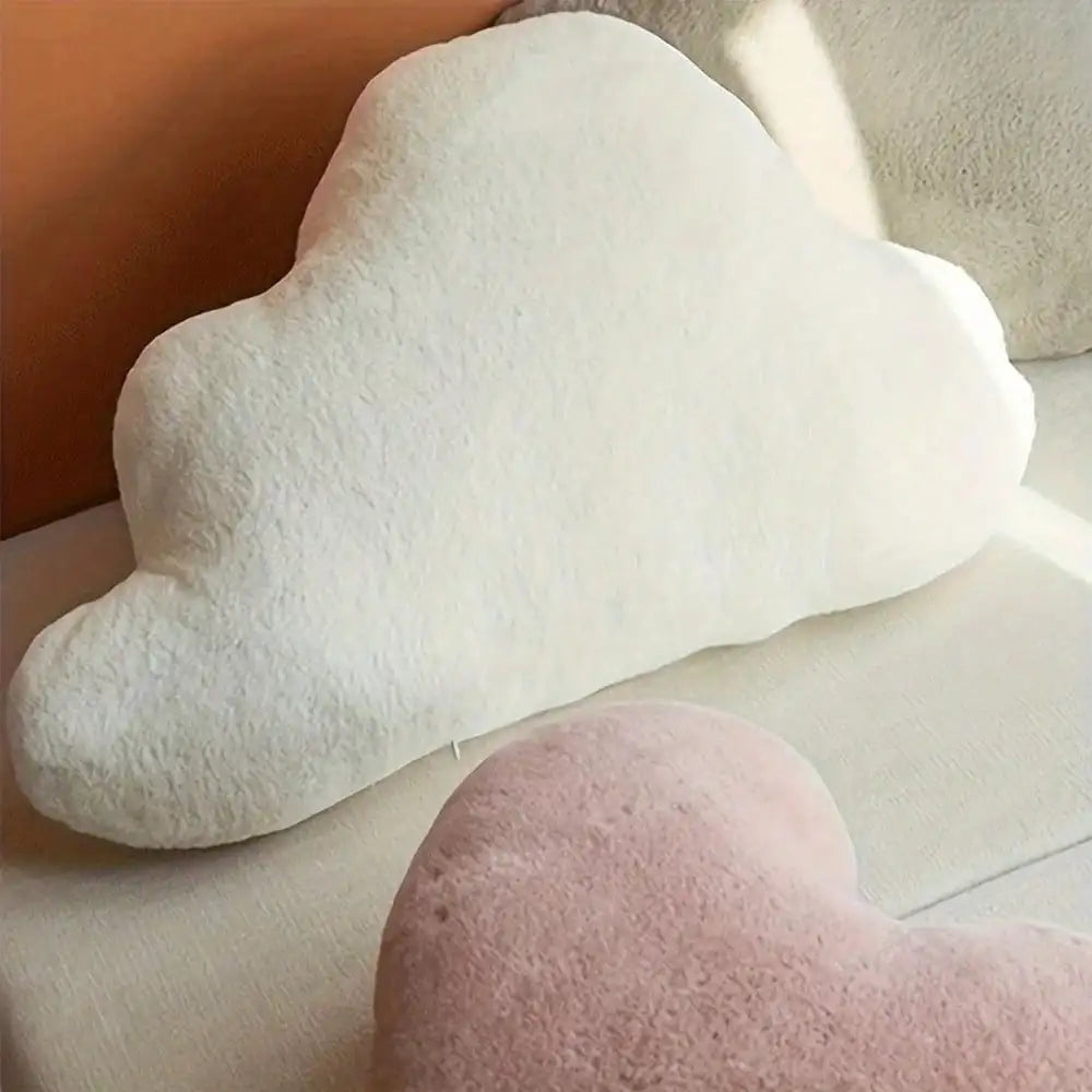 coussin moderne blanc rose pâle texture douce confortable canapé chambre 35x53cm