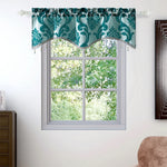 rideau floral marron clair marron foncé brocart opulent classique
