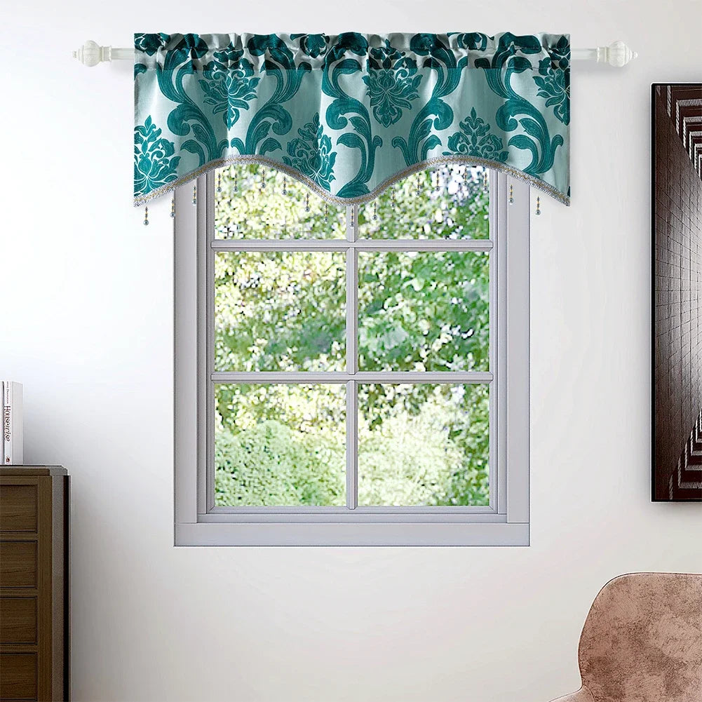 rideau floral marron clair marron foncé brocart opulent classique