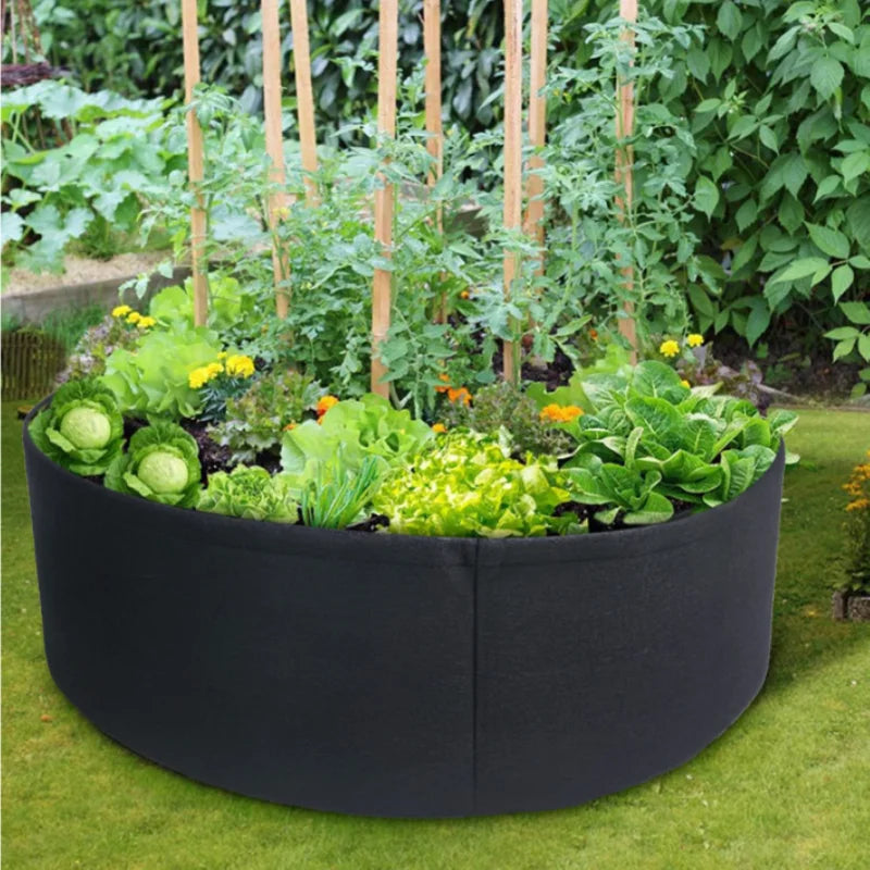 Bacs légumes tissu noir vert modernes grands jardins extérieurs pot plantation circulaire feutre