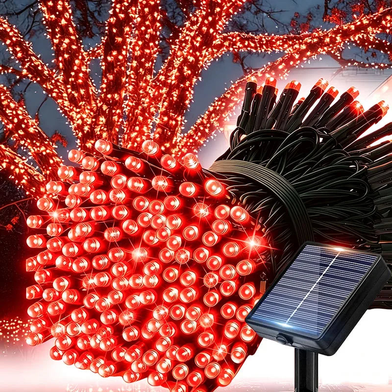 guirlande lumineuse solaire extérieur blanc chaud led jardin terrasse décoration cour mariage étanche piquet