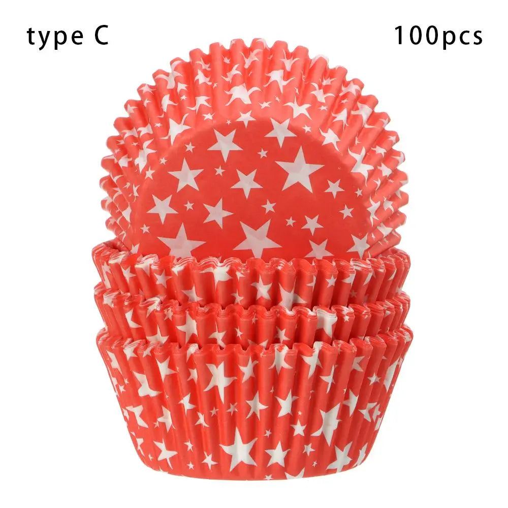 moules cupcakes plastique vert blanc rouge bleu rayures carreaux pois étoiles kiss 100 pièces