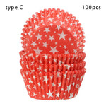 moules cupcakes plastique vert blanc rouge bleu rayures carreaux pois étoiles kiss 100 pièces