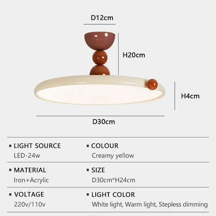 plafonnier led moderne suspension circulaire sphérique beige marron rouge télécommande minimaliste intérieur
