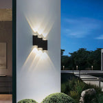 applique murale moderne noire lumiere dorée escalier geometrique led ip65 aluminium