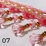 ruban décoratif brodé cristal rose marron violet vert jaune vêtement textile maison rideau
