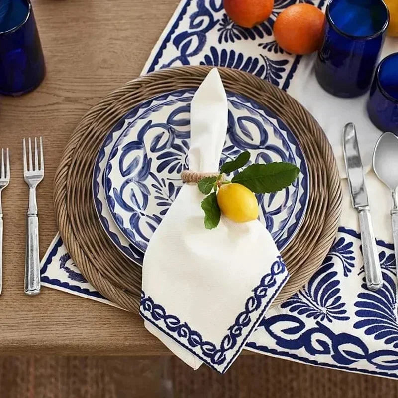 anneau serviettes citron feuilles vertes deco naturelle table occasionnelle festive respectueux environnement pack variante