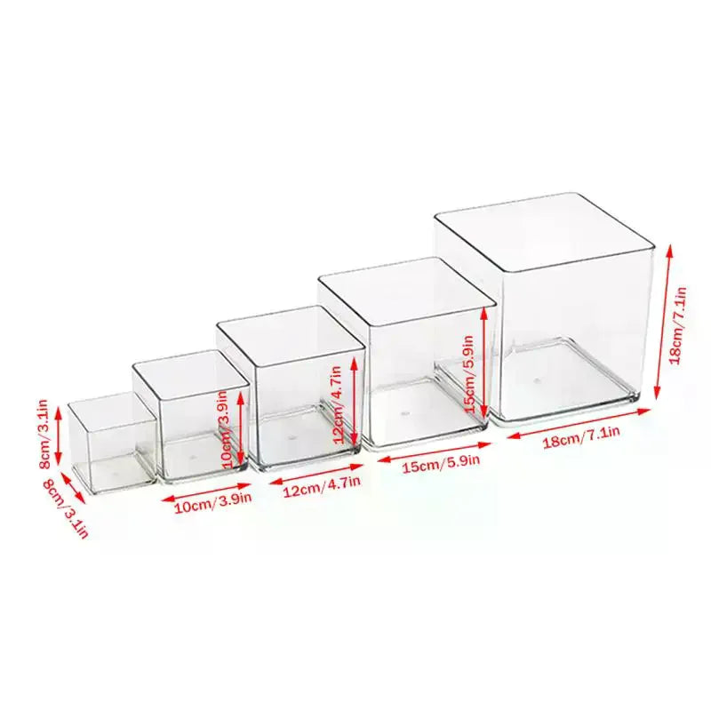 cube verre transparent moderne pot culture plantes intérieur extérieur 8cm 10cm 12cm 15cm 18cm