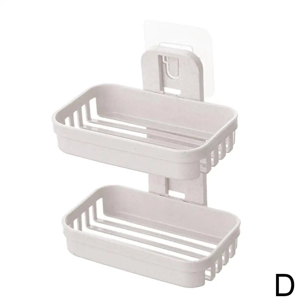 support savon moderne adhésif bleu clair gris rose texture granulée salle bain baignoire évier