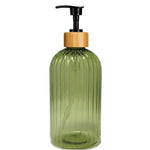 distributeur savon liquide noir transparent rayures moderne élégant 500ml Pompe bouchon bois