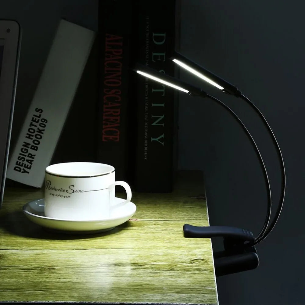 lampe lecture led clipable pince noire double projecteur moderne recharge usb chambre