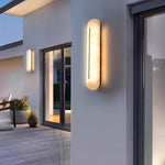 lampe murale moderne marbre imitation extérieure blanc crème gris foncé lumière chaude minimaliste