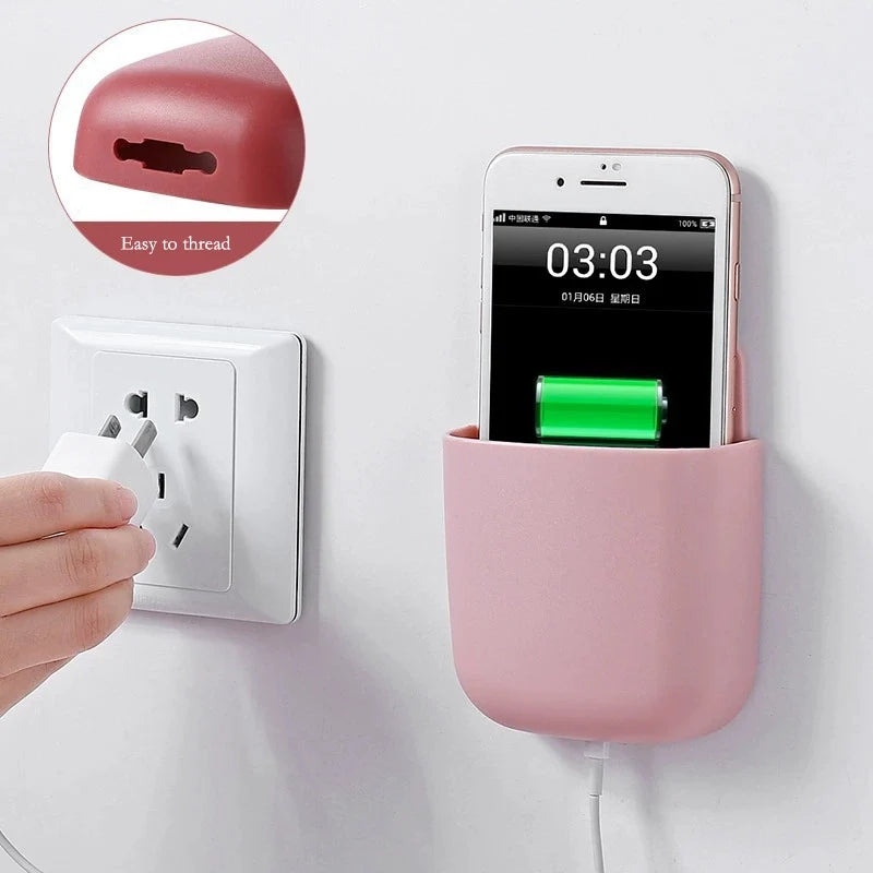 porte objets adhésifs modernes télécommande smartphone stylos gris rouge bleu rose