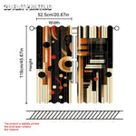 rideau géométrique moderne noir beige orange rouge polyester opacité pièces abstraits lignes cercles rectangles
