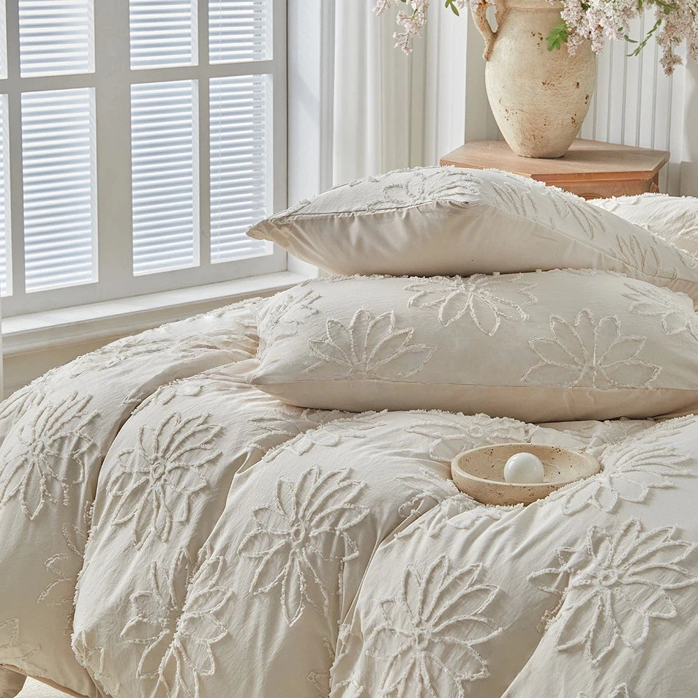 Ensemble literie beige avec taie d'oreiller assortie