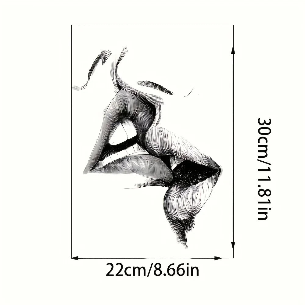 sticker mural noir blanc contemporain 22cm 30cm illustration abstraite texturée autoadhésif chambre