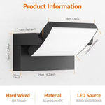 Lampe murale extérieure LED moderne capteur lumière ip65 fixations murales texturées