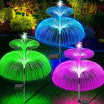 lumière solaire led moderne bleu vert violet blanc jardin feuilles floral piquet fixe
