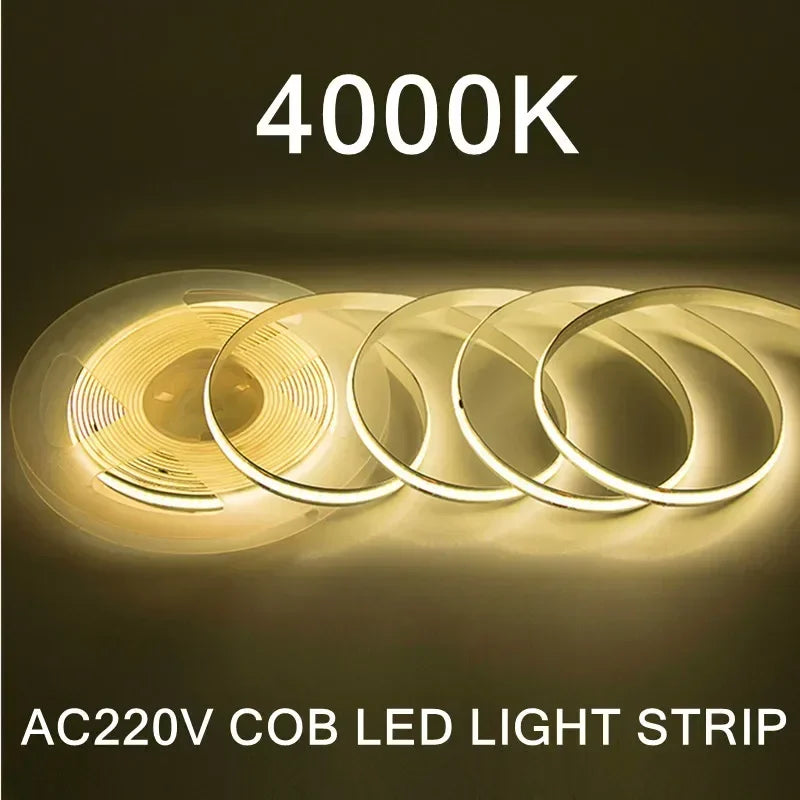 ruban led lisse blanc moderne adhésif 240leds 220v 3000k 4000k 6000k