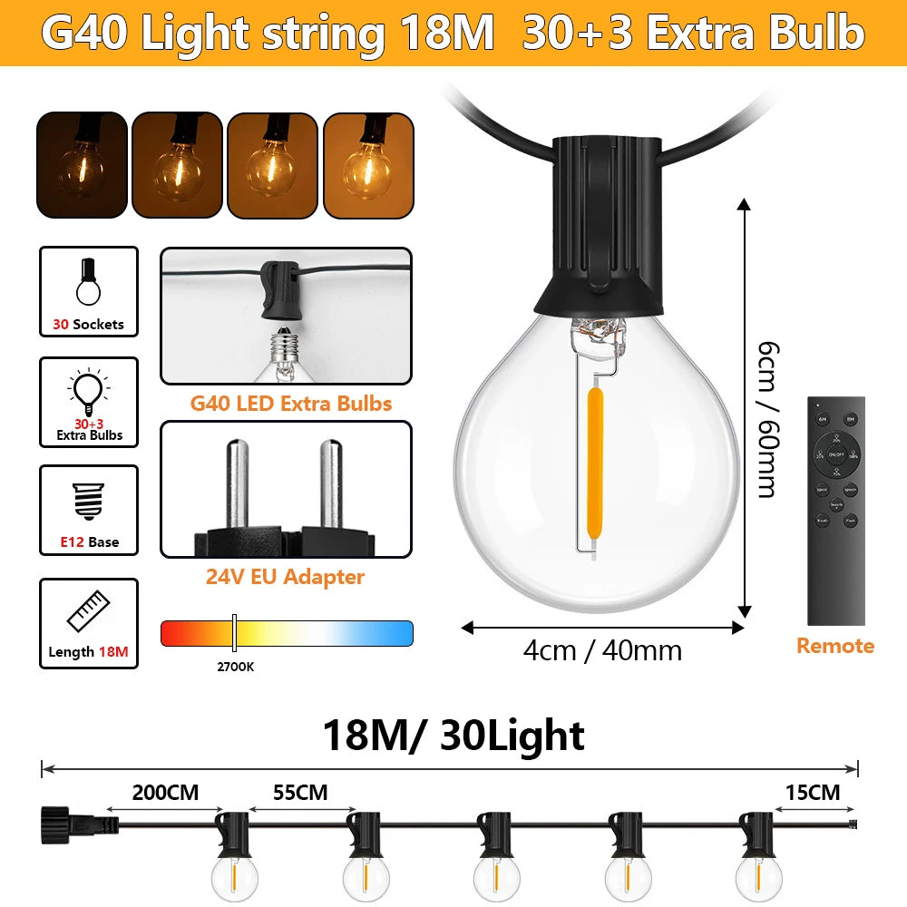 guirlande lumineuse 24v led ip44 modes télécommande étapes réglage timer 8h