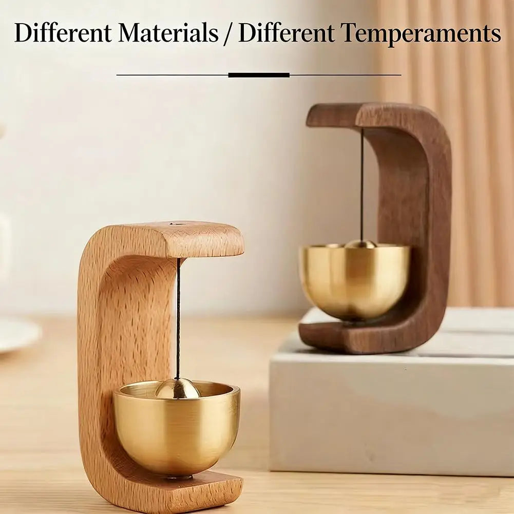 cloche porte bois naturel doré moderne adhésif intérieur extérieur ornement cadeau anniversaireDecorationSuspensionBrillante