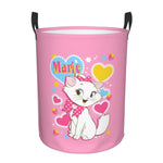 panier rangement pliable motif chat rose blanc linge jouets enfant coton