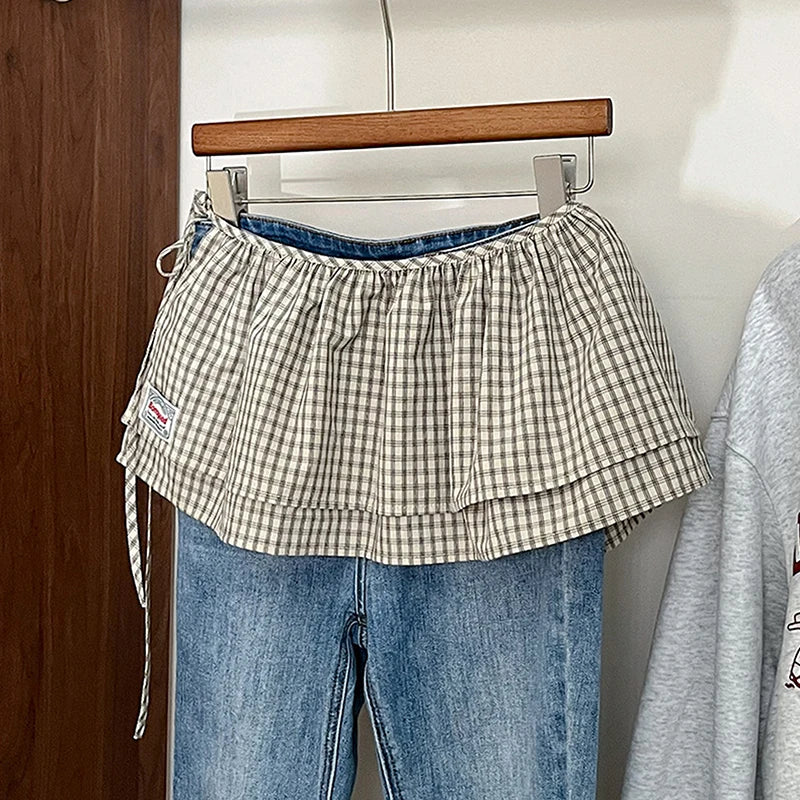 jupe lolita vintage blanche gris rouge élastique dentelle transparente plissée été junior femme