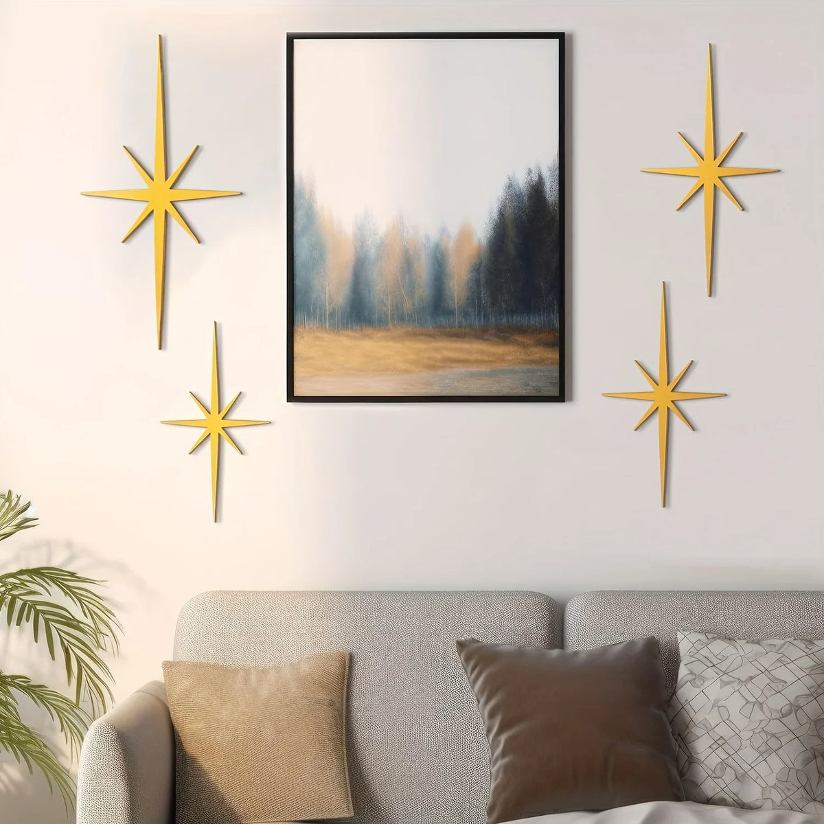 décorations murales étoiles métal or argent modernes 17.8cm 21cm 35cm 6cm