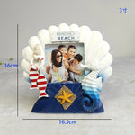 cadre photo bois méditerranéen coquillage étoile mer décoratif plage vieux aspect posable