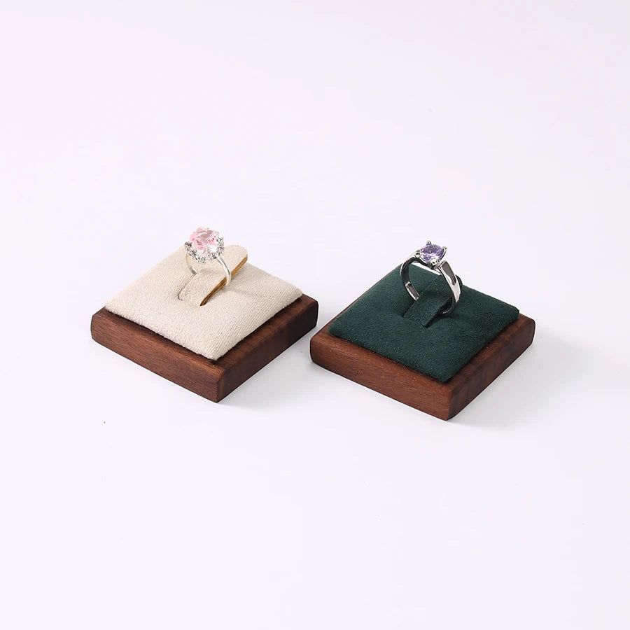 présentoir bagues velours blanc vert gris marron clips classique rangement portable commercial