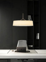 suspension lumineuse moderne minimaliste abat jour blanc structure marron texturé métal 90 260V