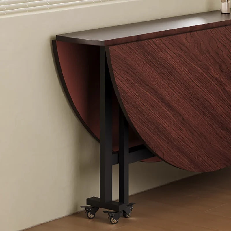 table manger ronde pliante bois marron plateau tournant six chaises modernes