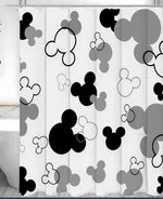 rideau douche mickey mouse blanc noir gris moderne pop art chambre enfant decoration