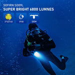 lampe poche plongée LED rechargeable étanche 200m lumineuse fishing adultes