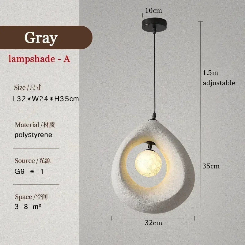 suspension lumineuse moderne gris texturé ampoule câble suspendu scandinave chambre salon decoration