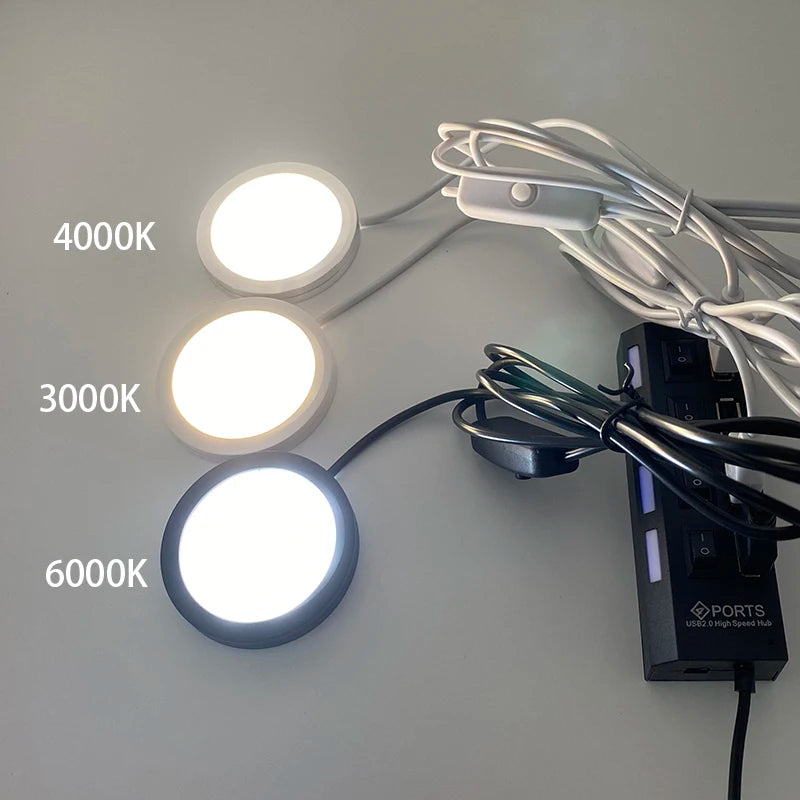 lampe led 3w blanc argent moderne interrupteur câble usb 5v clips 240lm 120deg