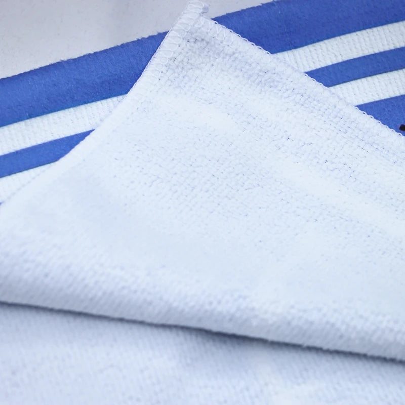 serviette rapide bleu blanc dessin animé rayures coton polyester machine rapide absorption fantaisie