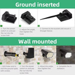 spots solaires led rechargeables ip67 moderne noirs hexagonaux autoinstallationextérieur 810h