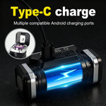 lampe frontale led rechargeable noire bande velcro boutons affichage led étanche travail camping