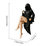 figurine moderne noire satinée ornement taille 15cm 76mm erotique mystérieuse collection deco chambre salon