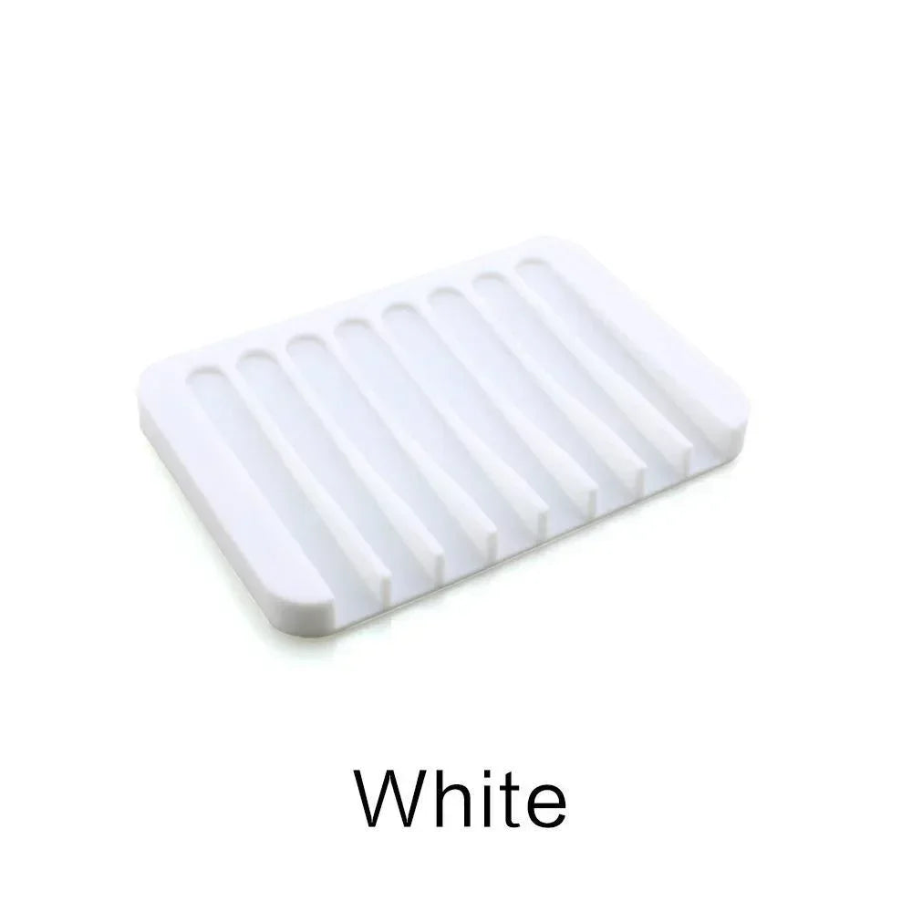 support savon silicone gris moderne égouttoir salle bains drainant auto égouttement horizontal ridé