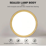 plafonnier led moderne bois naturel blanc salon chambre télécommande intensité variable éclairage intérieur