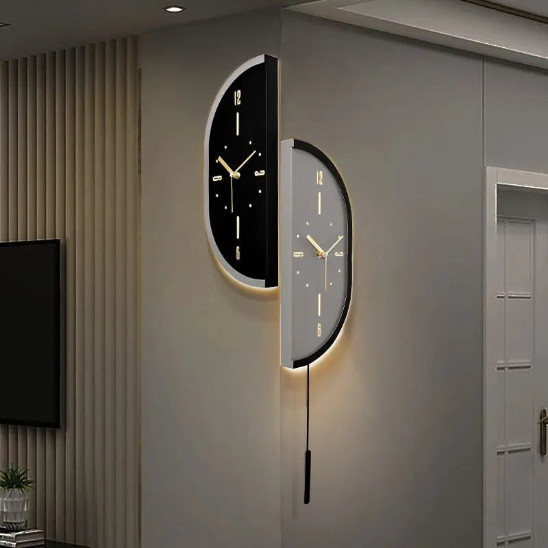 horloge murale moderne minimaliste aiguille quartz contemporain fixations murales salon silencieuse LED