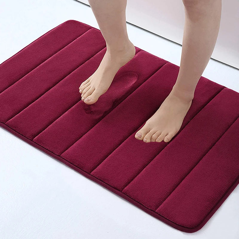 tapis bain coton bleu marine gris clair marron moderne doux absorption eau 60x40cm