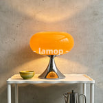 lampe table verre orange moderne base métallique lumière douce décoration chambre coréen filaments led