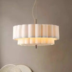 suspension lumineuse tissu blanc rayures horizontales moderne câble suspendu flux lumineux 2000 82000 toucher